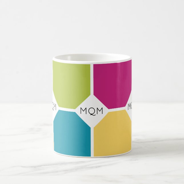 Caneca De Café CORES DE VERÃO Quadrantes Tríplice MONOGRAMA (Centro)