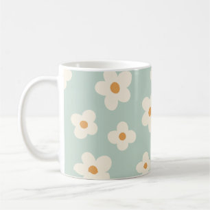 Caneca De Café Cores pastais florais florais de flor da margarina
