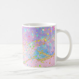 Caneca De Café cores pastel tinta mármore
