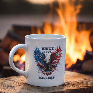 Caneca De Café Cores Patriotas Personalizadas América Bold Eagle