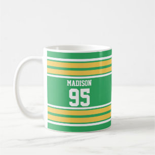 Caneca De Café Cores Personalizadas em Flecha Amarela e Verde Jer
