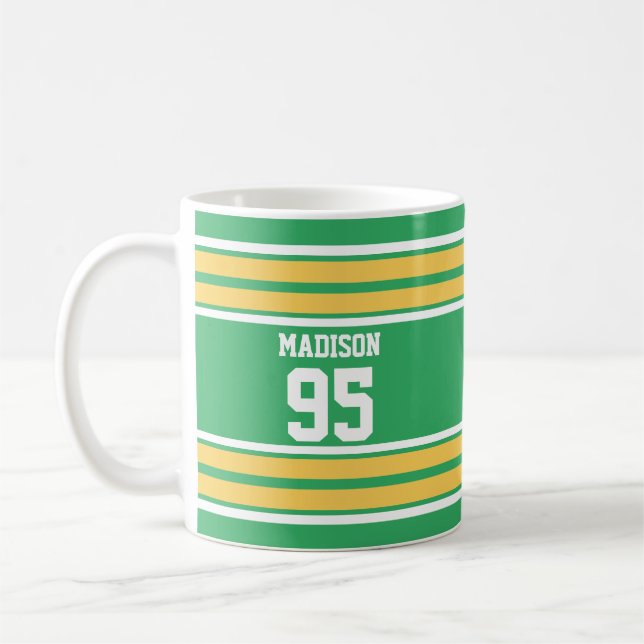 Caneca De Café Cores Personalizadas em Flecha Amarela e Verde Jer (Esquerda)