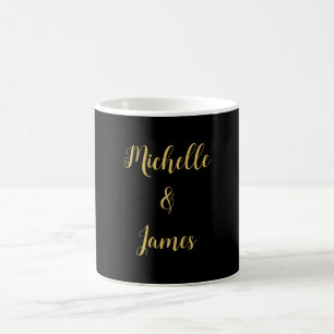 Caneca De Café Cores Preto e Dourado Profissional Moderno e Elega