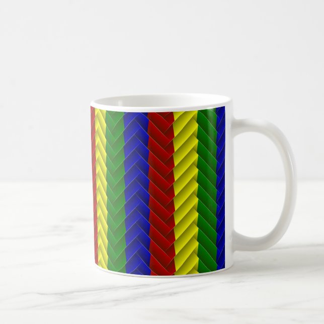 Caneca De Café Cores Primárias Herringbone (Direita)