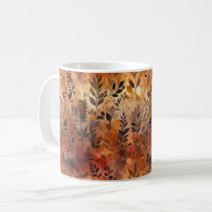 Caneca De Café Cores Quentes de Folha de outono