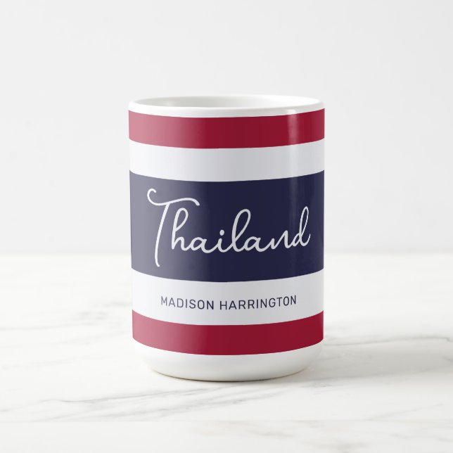 Caneca De Café Cores Tailândia de nome personalizado (Centro)