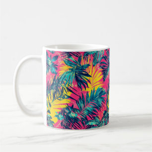 Caneca De Café Cores Vibrantes Padrão Exótico
