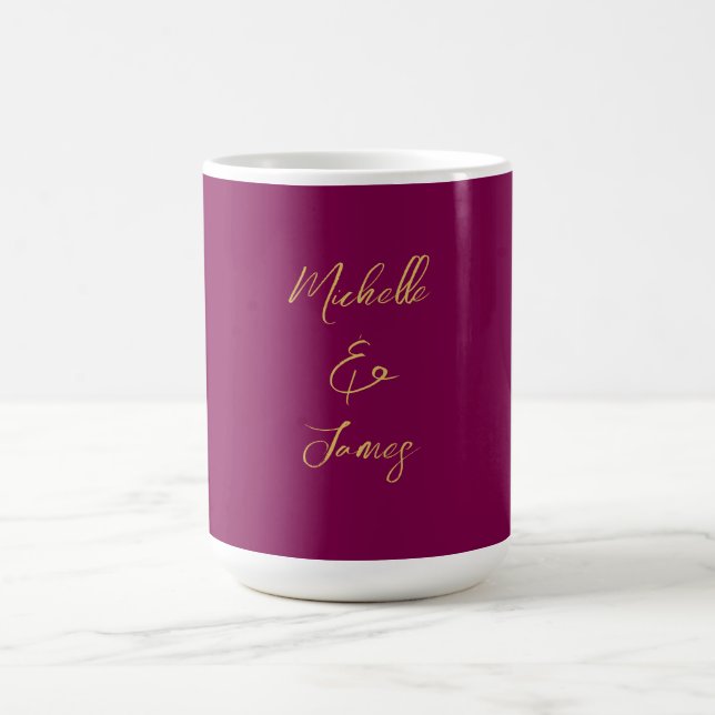 Caneca De Café Cores Vinho e Dourado Profissional Moderno Elegant (Centro)