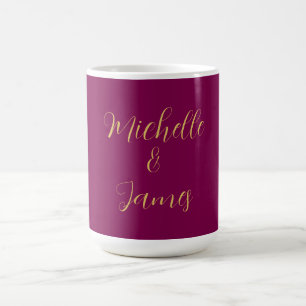 Caneca De Café Cores Vinho e Ouro Profissional Moderno Elegante