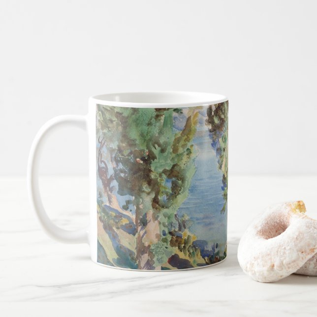 Caneca De Café Corfu Cyprestes por John Singer Sargent (Com Donut)