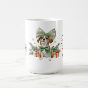 Caneca De Café Corgão aguarela etéreo e arco de Natal