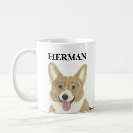 Caneca De Café Corgi Branco e Fawn Personalizado