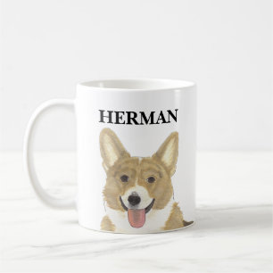 Caneca De Café Corgi Branco e Fawn Personalizado