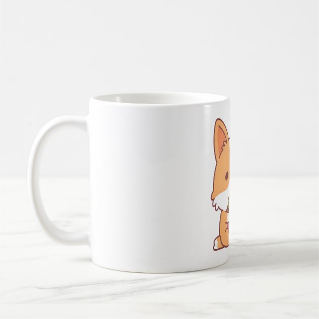 Caneca De Café Corgi Cachorro Corgi Ramen Comendo (Esquerda)