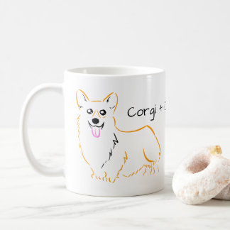 Caneca De Café Corgi + Café = vida