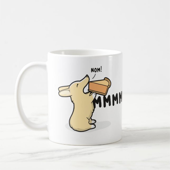 Caneca De Café … Corgi da torta Mmm [vermelho/branco] (Esquerda)