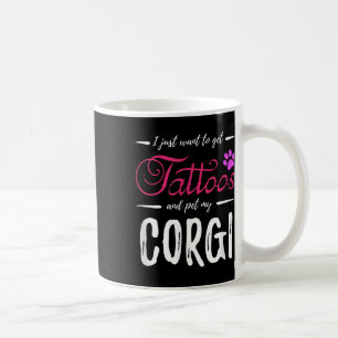 Caneca De Café Corgi Dog Lover Tattoo Engraçado Cachorro Mãe Dom