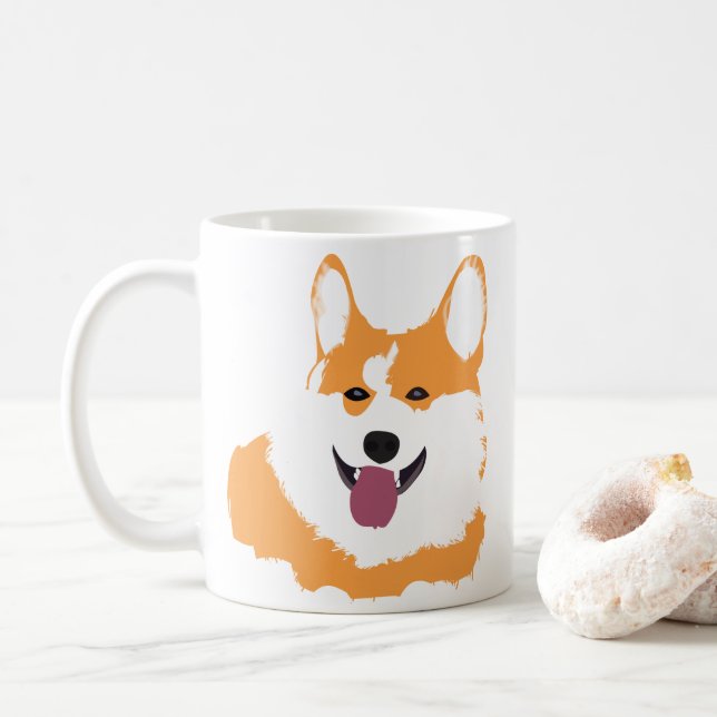 Caneca De Café Corgi Dog Pet (Com Donut)