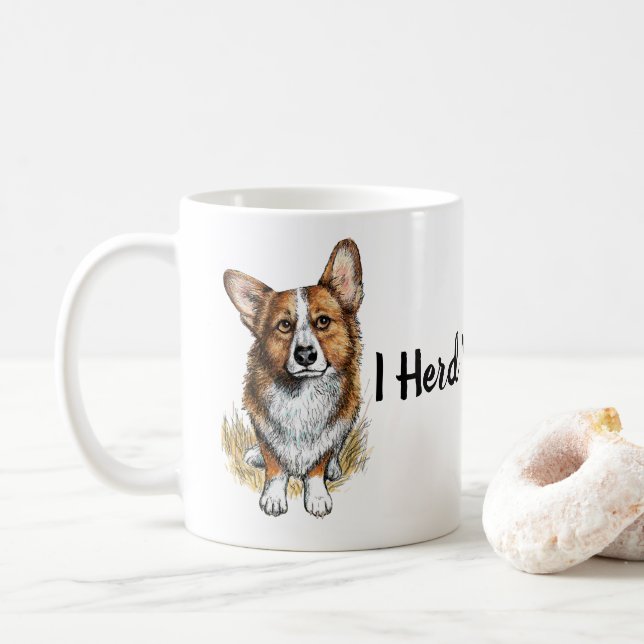 Caneca De Café Corgi e efetivo bovino (Com Donut)