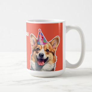 Caneca De Café Corgi, é hora da Festa de aniversário.