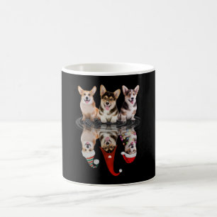 Caneca De Café corgi feliz Natal engraçado cão disfarçado