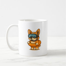 Caneca De Café Corgi Float Mugs | Drinkware de Cachorro de Verão