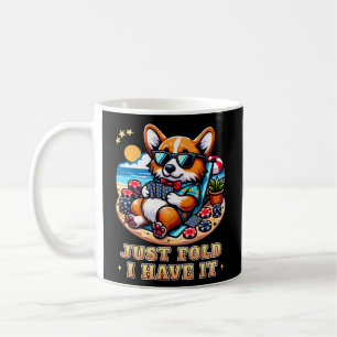 Caneca De Café Corgi Jogando Cartões Férias De Verão Poker Engraç