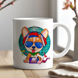 Caneca De Café Corgi Kawaii Cute dançante