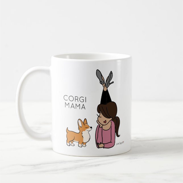 Caneca De Café Corgi Mama Personalizada Coffee Mug (Esquerda)
