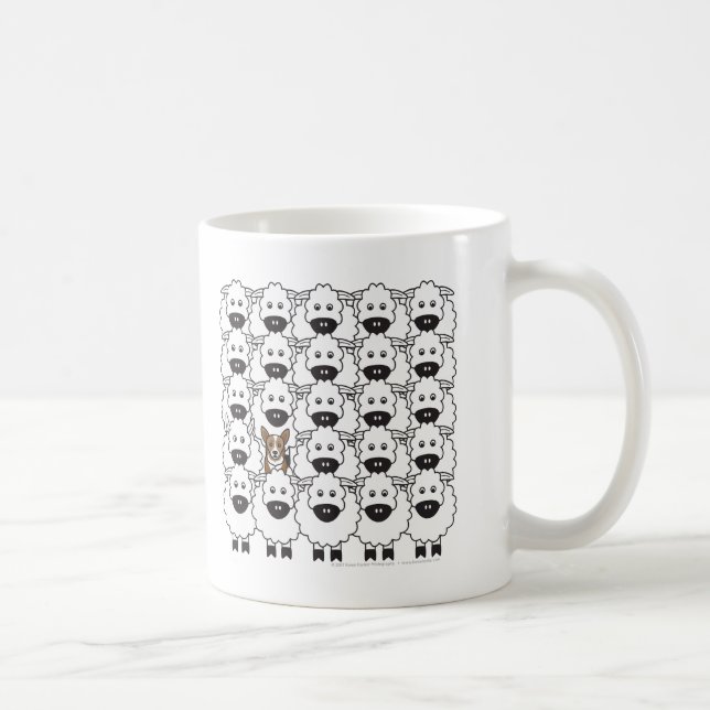 Caneca De Café Corgi nos carneiros (Direita)