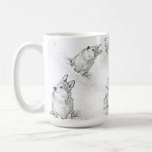 Caneca De Café Corgi - Padrão espiral grande