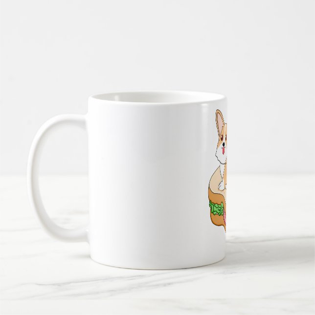 Caneca De Café Corgi Sandwich (Esquerda)