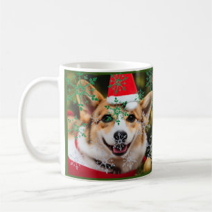 Caneca De Café Corgi sorrindo de natal