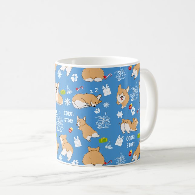 Caneca De Café Corgi Story Christmas (Frente Esquerda)