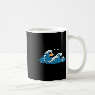 Caneca De Café Corgi Surfando Onda Cachorro Galês Filhote
