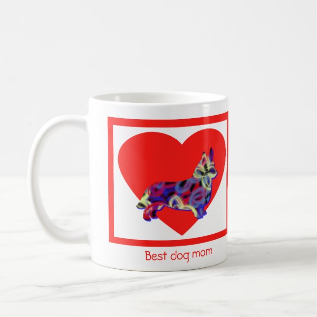 Caneca De Café Corgi Welsh Dog Red Day Heart (Esquerda)