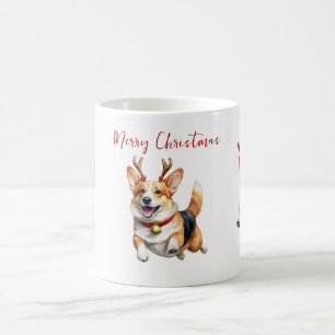 Caneca De Café Corgis de Natal com galhardetes de Reindeer