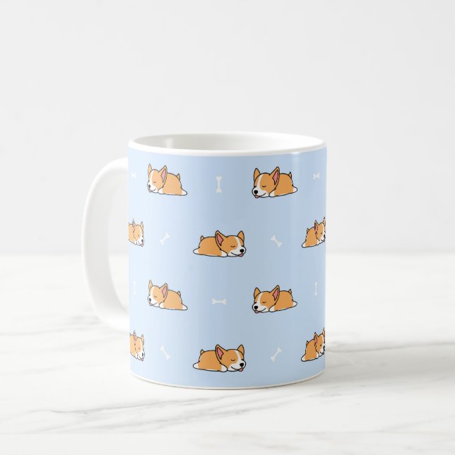 Caneca De Café Corgões de dormir (Frente Esquerda)