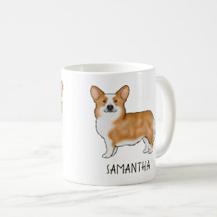 Caneca De Café Corgue Galês Vermelho Pembroke Cute Cachorro Com N
