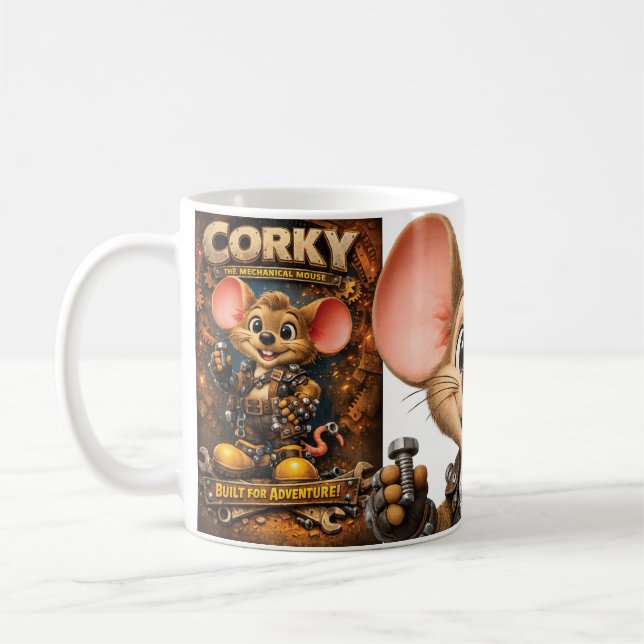 Caneca De Café Corky, o Rato Mecânico (Esquerda)
