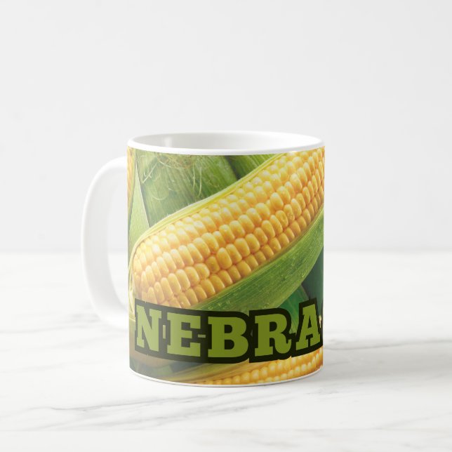 Caneca De Café Corn de Nebraska (Frente Esquerda)