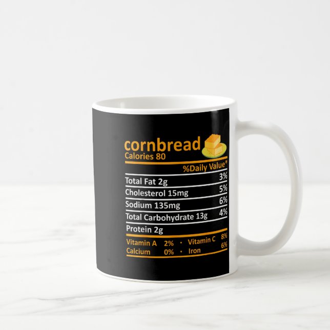Caneca De Café Cornbread Nutrition Food Thanksgiving Costume Chri (Direita)
