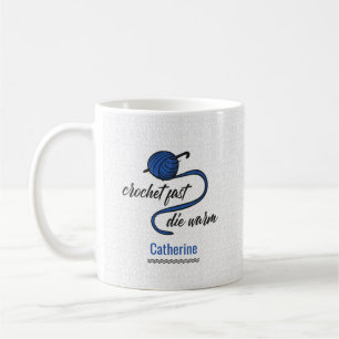 Caneca De Café Cornflower Blue Crochet Fast, Morre Quente