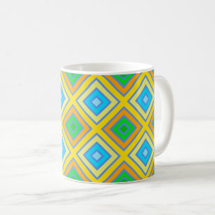 Caneca De Café Cornflower Harmonique Colors Angled Line Art