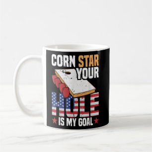 Caneca De Café Cornhole Tournament Corn Star Seu Buraco É Meu Obj