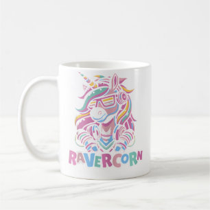 Caneca De Café Corno de Unicórnio Electro Clubbing Raver Hardtekk