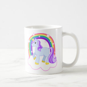 Caneca De Café Corno Mágico Bonito com arco-íris (Personalizável!