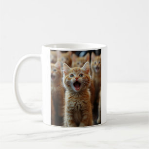 Caneca De Café Coro de Gatinhos Fatos - Trabalho de arte Felinos 