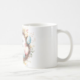 Caneca De Café Coroa corante de ovos de Páscoa com flo