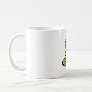 Caneca De Café Coroa de Flor de Sapo Fofo Arte de Adesivo Kawaii
